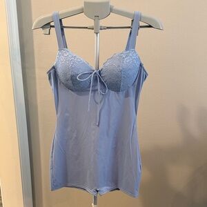 Fashion Nova Light Blue Lace Chemise